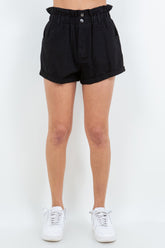 American Bazi Women's High Waist Paper Bag Shorts – Stylish Summer Essential
